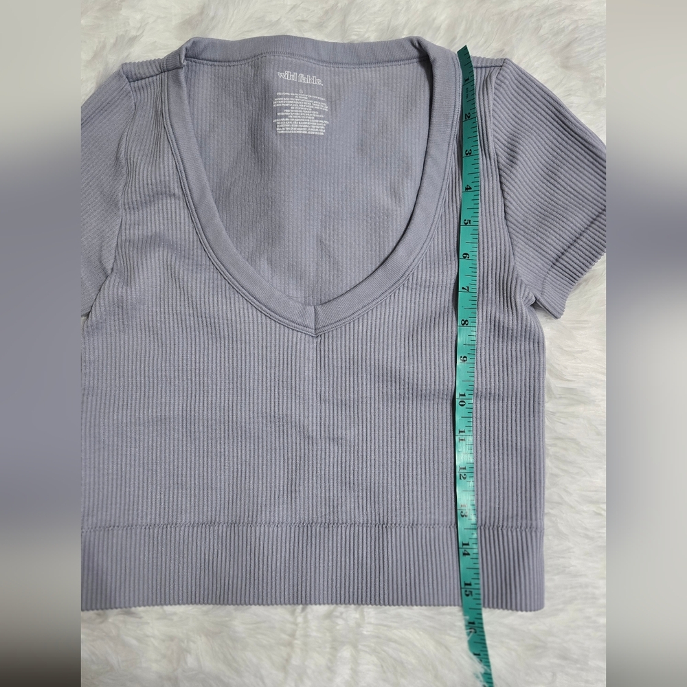 Gray Ribbed Knit Top - Picture 3 of 5